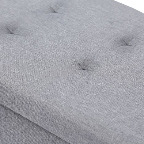 Idmarket - Banc coffre rangement sur pied 100 cm tissu gris