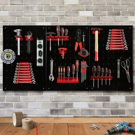 Panneau mural avec 30 casiers à outils pour atelier ou garage