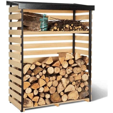 unho Range Bûche Extérieur Bois Jardin: Rangement Bois XXL Étagère en Métal  Pour Bois de Cheminé Serre Bûche 233x118x35cm Stockage Bois Intérieur :  : Jardin