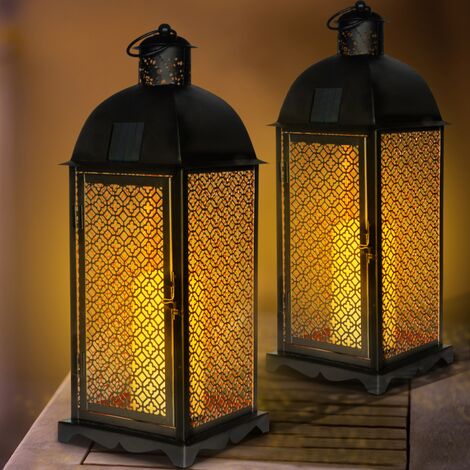 Décoratif Métal-lanterne bougie lanterne decoration lanterne la lumière des bougies en trois couleurs