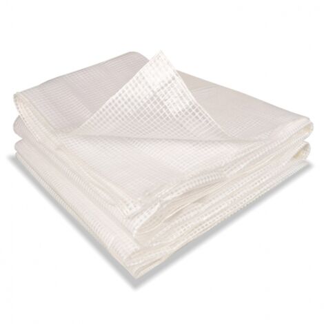 Idmarket – Bâche de protection armée transparente 4x6 m – Polyéthylène indéchirable traité anti-UV – Occultation 160 gr/m² pour serres et remorques