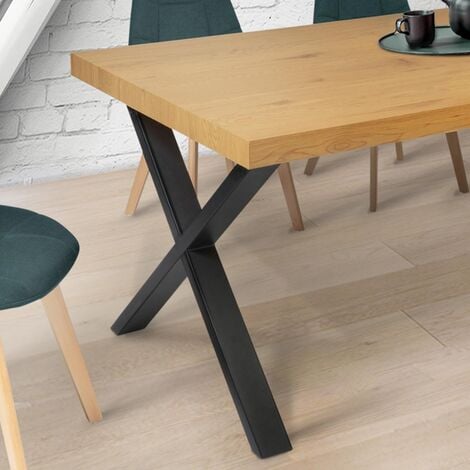 Lot de 2 pieds de table forme X 72x73 cm design industriel