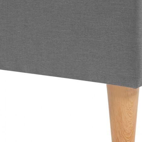 Lit double scandinave BALTA avec tête de lit et sommier 160 x 200 cm tissu gris clair