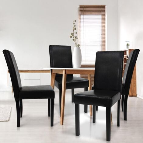 IDMarket - Lot de 6 chaises BONNIE noires pour salle à manger