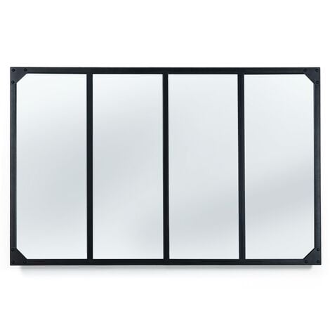 Miroir verrière 4 bandes design industriel 110x70 cm