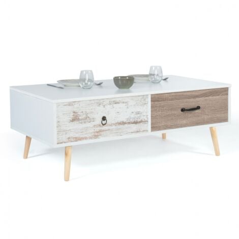 Table basse plateau relevable rectangulaire BAHIA scandinave