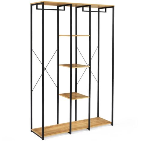 Dressing penderie étagères triple L. 120 cm DETROIT design industriel