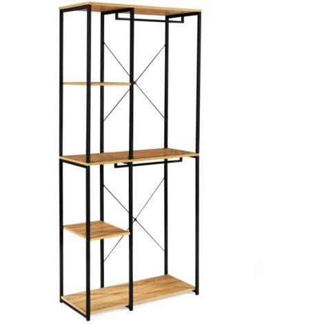 Dressing double penderie étagères L. 90 cm DETROIT design industriel