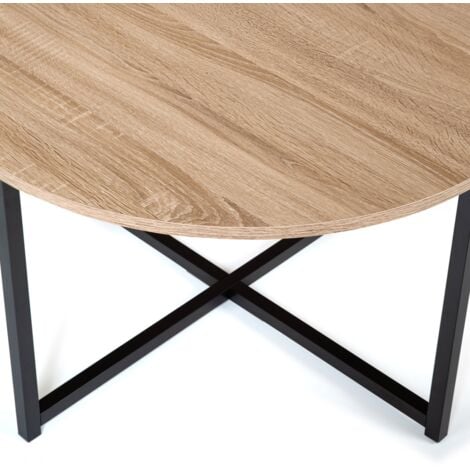 Table basse ronde DETROIT 70 cm design industriel