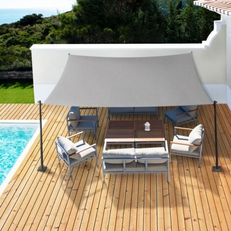 IDMARKET Voile d'ombrage rectangulaire gris clair