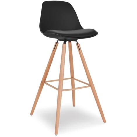 Lot de 4 tabourets de bar SARA noir
