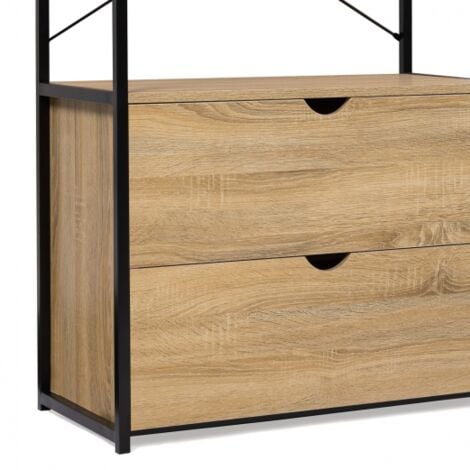 Dressing penderie 2 tiroirs L. 80 cm DETROIT design industriel