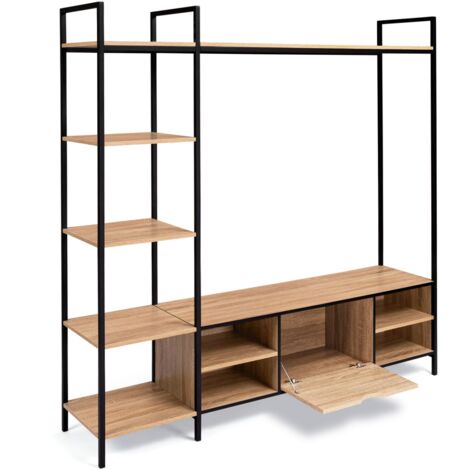 Meuble TV DETROIT 164 Cm - Industriel, étagères, IDMarket, Neuf