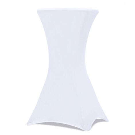 Lot de 4 tables hautes pliantes 105 CM et 4 housses blanches