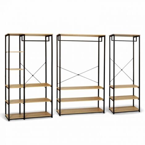 Dressing modulable XXL grande capacité L. 250 cm DETROIT design industriel