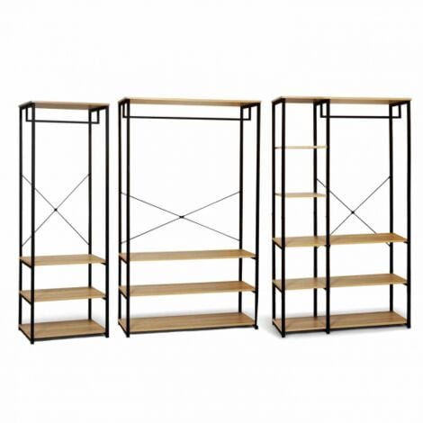 Dressing modulable XXL grande capacité L. 250 cm DETROIT design industriel
