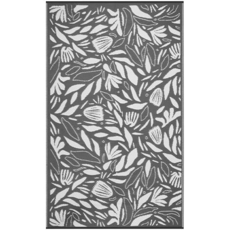 Tapis Extérieur IDMarket Coco Tropical - 180x280 Cm, Terracotta/blanc - Polypropylène Anti-UV