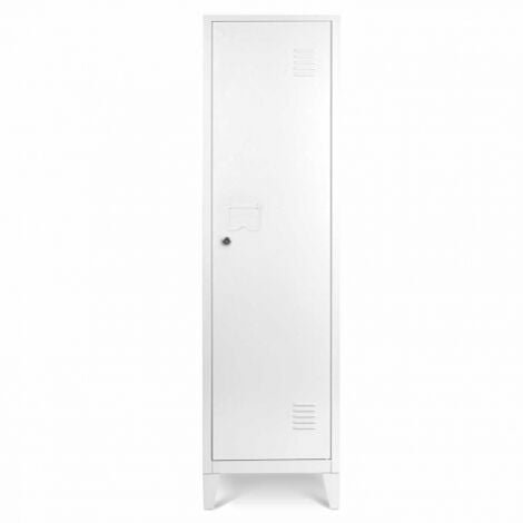 Armoire vestiaire ESTER porte métal blanc design industriel