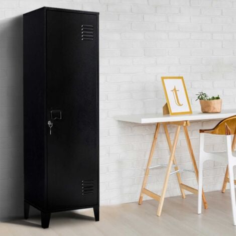 Armoire vestiaire ESTER porte métal noir design industriel