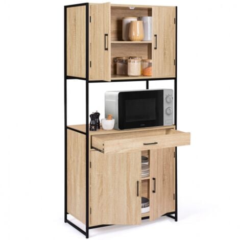 Buffet de cuisine 80 CM DETROIT meuble 4 portes design industriel + tiroir