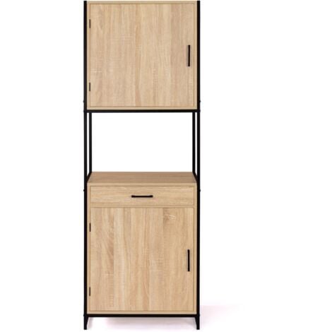 Buffet de cuisine 60 CM DETROIT meuble 2 portes design industriel + tiroir