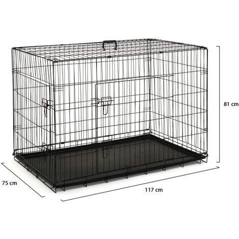 Cage de transport pour chien taille L/XL 117 x 75 x 81 CM caisse pliante  avec po