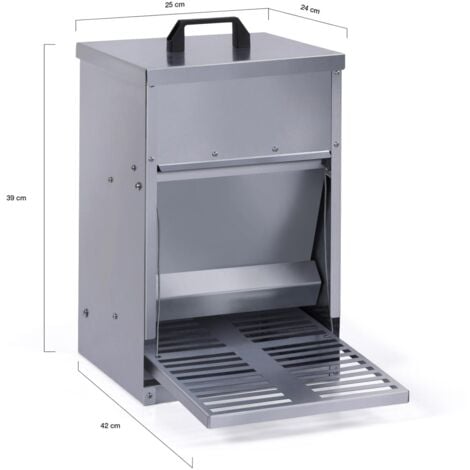 Mangeoire à pédale pour poules distributeur automatique 5 kg anti-nuisibles