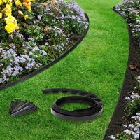 Bordurette de jardin flexible 10 M noire hauteur 5 CM + 30 piquets - Noir