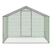 Enclos Poulailler IDMarket 3m² - Grillage Acier Galvanisé 2.2x1.4m, Toit Bâche Anti-UV