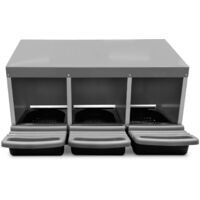 HEYOUTH Pondoirs Pour Poules 3 Compartiments,Nichoir De Poule Ventilé En Métal,Collecte Facile Des œufs, Zones De Nidification Plus Grandes,Utilisation Intérieure Extérieure,80 X 52x 48 Cm