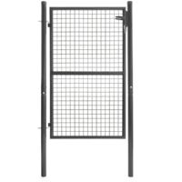 Idmarket – Portillon de jardin en acier gris anthracite 105 x 150 cm – Serrure et poignée incluses – Résistant aux intempéries – Installation facile