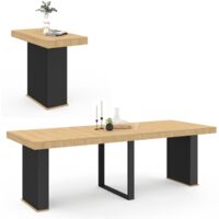 Idmarket – Table console extensible 10 personnes 235 cm – Bois noir – 4 rallonges de 47 cm – Meuble gain de place
