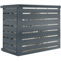 Idmarket – Cache climatiseur métal gris anthracite – Protection extérieure 95 x 48 x 80 cm – Installation rapide avec kit de fixation inclus