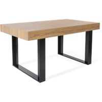 Table à manger IDMARKET PHOENIX - 6 personnes - Bois et noir - 160 cm