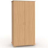 Idmarket – Armoire 2 portes JULIETTE chêne – Penderie 80 cm – 3 étagères de rangement – Dimensions 80x48x167 cm