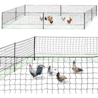 Kit clôture filet à poules IDMARKET - 24 M - Noir - Avec porte - 9 piquets double pointe