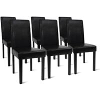 Lot de 6 chaises HANNAH noires pour salle à manger - Noir