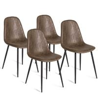 Lot de 4 chaises vintage DALI marron pour salle à manger - Marron