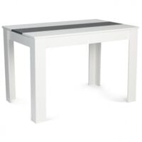 Table à manger ROZY 4 personnes  blanche et grise 110 cm