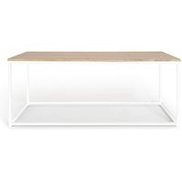 Table basse DETROIT 113 cm design industriel bois et métal blanc