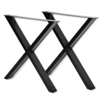 Lot de 2 pieds de table forme X 72x73 cm design industriel