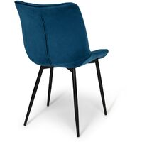 Lot de 4 chaises MADY en velours mix color bleu, gris clair, gris foncé, jaune - Gris