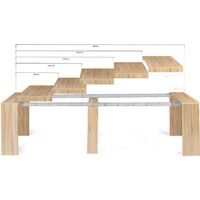 Table console extensible ORLANDO 14 personnes 300 cm bois façon hêtre - Naturel