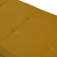Banc coffre rangement sur pied 100 cm tissu jaune moutarde - Jaune