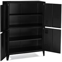 Armoire casier 4 portes ESTEL en métal noir - Noir