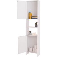 Meuble colonne salle de bain design LEA en bois blanc - Blanc