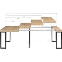 Table console extensible TORONTO 10 personnes 235 cm design industriel