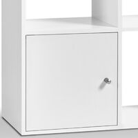 Meuble de rangement cube RUDY 12 cases bois blanc avec portes - Blanc