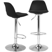 Lot de 2 tabourets de bar design IDMARKET KARL - Noir