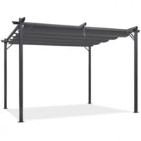 Pergola toit rétractable 4 pieds 3x4 M tonnelle gris